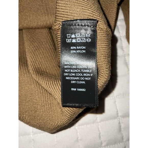 House of Harlow Large Brown Cropped Ribbed Knit Long Sleeve Top - Picture 8 of 12